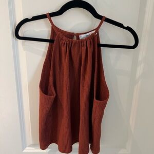 MANGO Rust High Neck Top
